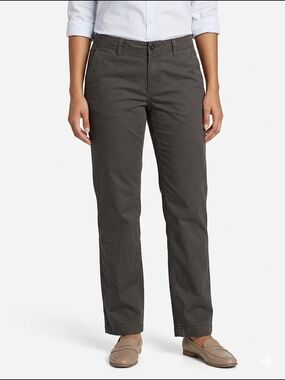 Eddie Bauer Slightly Curvy Straight Leg Chino Pants - Grey - Size 10